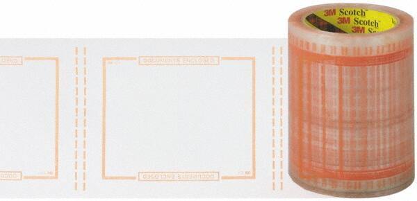 3M - 500 Piece, 8" Long x 5" Wide, Tape Roll - Document Enclosed, Clear with Orange Border - Top Tool & Supply