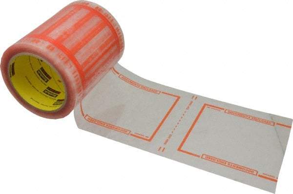 3M - 333 Piece, 6" Long x 5" Wide, Tape Roll - Document Enclosed, Clear with Orange Border - Top Tool & Supply