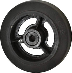 Fairbanks - 6 Inch Diameter x 2 Inch Wide, Rubber Caster Wheel - 410 Lb. Capacity, 2-3/16 Inch Hub Length, 1/2 Inch Axle Diameter, Delrin Bearing - Top Tool & Supply