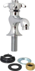 B&K Mueller - Standard, One Handle Design, Chrome, Round Deck Plate Single Mount Faucet - 4 Spoke Handle - Top Tool & Supply