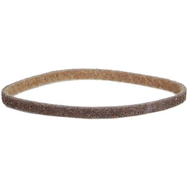 Norton - 1/4" Wide x 18" OAL, Aluminum Oxide Abrasive Belt - Aluminum Oxide, Coarse, Nonwoven, Cloth Backing - Top Tool & Supply