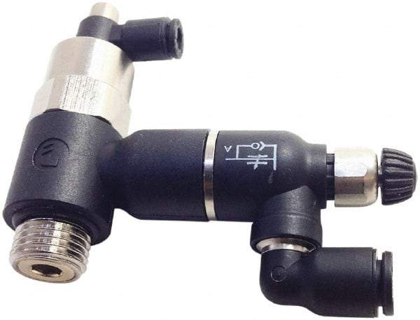 Legris - Speed & Flow Control Valves   Valve Type: Piloted Non-Return w/Flow Regulator & Exhaust    Male Thread Size: 3/8 - Top Tool & Supply