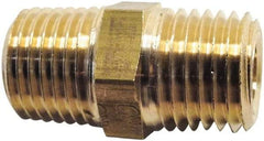 Legris - 1/2 Male Thread, Brass Industrial Pipe Hex Nipple - MBSPT, 1,450 psi - Top Tool & Supply