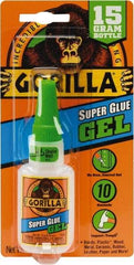 Gorilla Glue - 0.53 oz Bottle Clear Super Glue - 24 hr Full Cure Time, Bonds to Most Surfaces - Top Tool & Supply