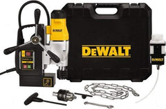 DeWALT - 1/2" Chuck, 4.375" Travel, Portable Magnetic Drill Press - 300 & 450 RPM, 10 Amps, 1100 Watts, 120 Volts, 8' Cord Length - Top Tool & Supply