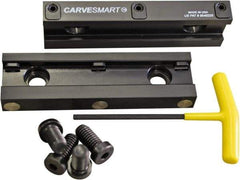 CarveSmart - 3/4" Jaw Width, 1.685" Jaw Height, 3/4" Jaw Thickness, Quick Change Jaw System Vise Jaw Sets - Aluminum, Bolt-On, 2 Jaws, Soft Jaws - Top Tool & Supply