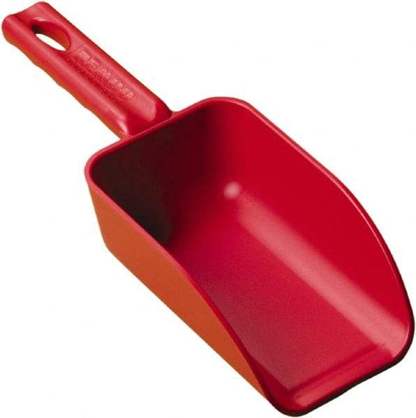 Remco - 16 oz Red Polypropylene Flat Bottom Scoop - 3.2" Wide x 2" Deep Bowl, 10.4" OAL - Top Tool & Supply