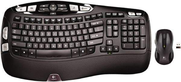 Logitech - Black Keyboard/Mouse - Use with Windows XP, Vista, 7, 8 - Top Tool & Supply