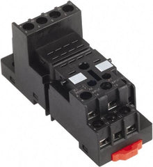 Schneider Electric - 250 Volt, 10 Amp, Flat Relay Socket - DIN Rail Mount, Panel Mount, IP20, Box Lug Mixed Terminal - Top Tool & Supply