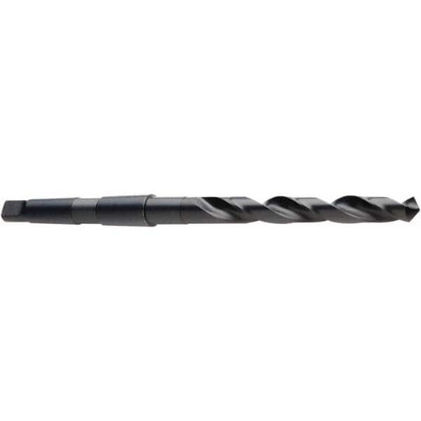 Taper Shank Drill Bit: 0.5472″ Dia, 1MT, 118 °, High Speed Steel Oxide Finish, 4.252″ Flute Length, 7.4409″ OAL, Spiral Flute