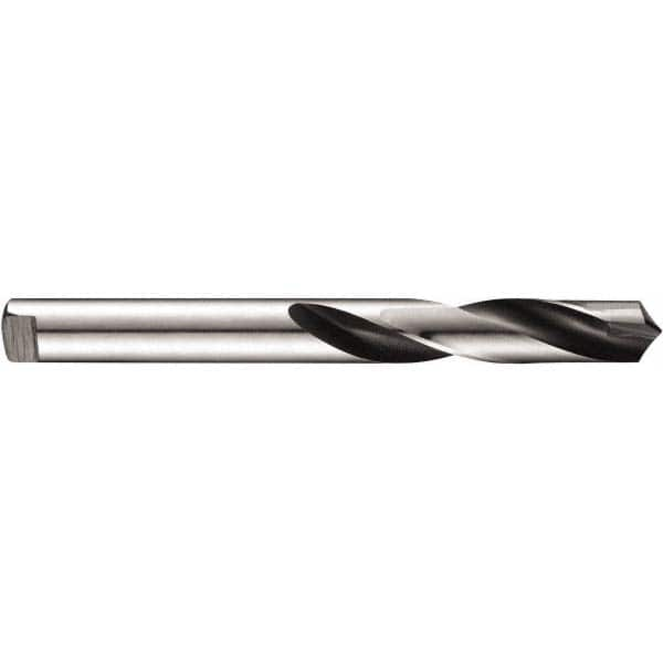 Screw Machine Length Drill Bit: 0.1772″ Dia, 118 °, Carbide Tipped Bright & Oxide Finish, Right Hand Cut, Spiral Flute, Tanged Shank, Series A124