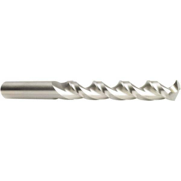 Jobber Length Drill Bit: 0.5118″ Dia, 130 °, Cobalt Bright/Uncoated, Right Hand Cut, Parabolic Flute, Straight-Cylindrical Shank