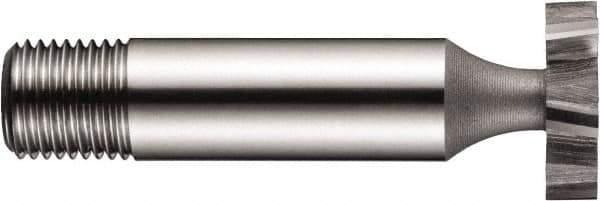 DORMER - 1-1/4" Diam x 3/8" Face Width, High Speed Steel, 10 Teeth, Shank Connection Woodruff Keyseat Cutter - Uncoated, 1/2" Shank, Staggered Teeth, ANSI 1210 - Top Tool & Supply