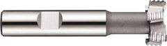 DORMER - 16mm Cut Diam, 8mm Cut Width, 7mm Neck Diam, 0.3937" Shank Diam, Cobalt T-Slot Cutter - Uncoated, 8mm Bolt, Staggered Teeth, 6 Teeth, Weldon Flat - Top Tool & Supply