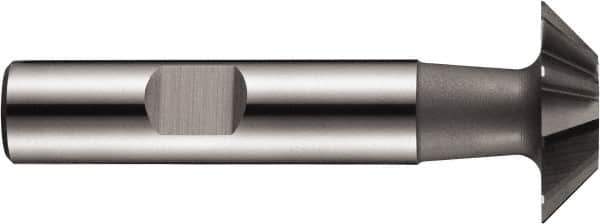 DORMER - 16mm Diam x 4mm Width of Cut, 45° Included Angle, Cobalt Dovetail Cutter - Weldon Flat, Uncoated - Top Tool & Supply