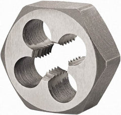 DORMER - M5x0.80 Metric Coarse Thread, Right Hand Thread, Hex Rethreading Die - High Speed Steel, 1/4" Thick, Series F302 - Exact Industrial Supply