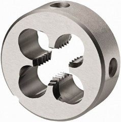 DORMER - #8-32 UNC Thread, High Speed Steel Round Die - 7mm Thick, Right Hand Thread, Series F120 - Exact Industrial Supply