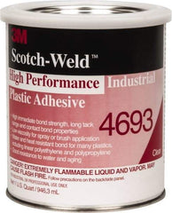 3M - 32 Fluid Ounce Container, Amber, Can Acetone Construction Adhesive - Series 4693 - Top Tool & Supply