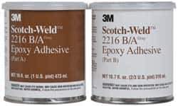 3M - 16 oz Can Two Part Epoxy - 90 min Working Time, 3,200 psi Shear Strength, Series 2216 - Top Tool & Supply