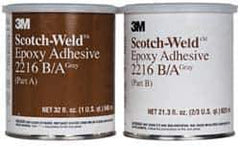 3M - 32 oz Can Two Part Epoxy - 90 min Working Time, 3,200 psi Shear Strength, Series 2216 - Top Tool & Supply