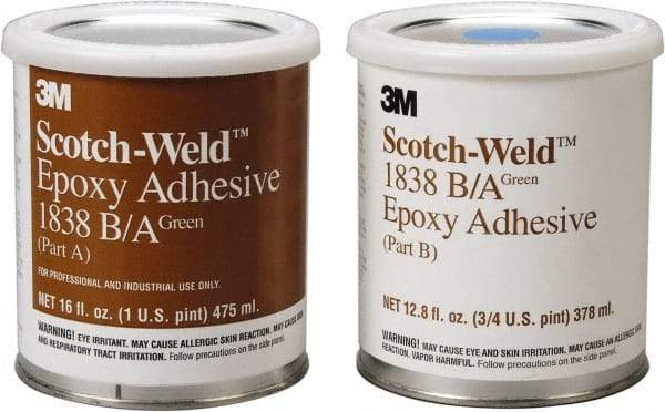 3M - 32 oz Can Two Part Epoxy - 60 min Working Time, 3,000 psi Shear Strength, Series 1838 - Top Tool & Supply