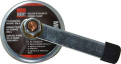 Bessey - 800 Amps Grounding Capacity, 3-1/2" Diam, 2" High, 55 Lb Max Pull Force, Magnetic Welding & Fabrication Ground Clamp - 55 Lb Average Pull Force, 3-1/2" Long, Round Cup Magnet, Copper Stud - Top Tool & Supply