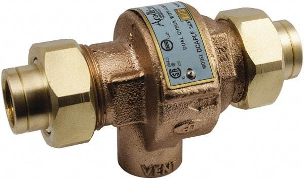 Conbraco - 1/2 Thread, 175 psi WOG Rating, Bronze Dual Check Backflow Preventer Valve - Lead-Free, Use with Potable Water Applications - Top Tool & Supply