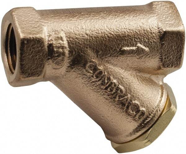 Conbraco - 1-1/4" Pipe, Female NPT Ends, Lead Free Bronze Y-Strainer - 400 psi Pressure Rating, 400 psi WOG Rating, 125 psi WSP Rating - Top Tool & Supply