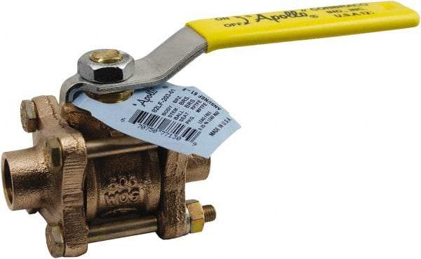 Conbraco - 1-1/4" Pipe, Full Port, Lead Free Bronze Full Port Ball Valve - 3 Piece, Female NPT Ends, Lever Handle, 600 WOG, 150 WSP - Top Tool & Supply