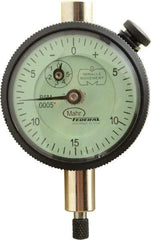 Mahr - 0.075" Range, 0-15-0 Dial Reading, 0.0005" Graduation Dial Drop Indicator - 1-3/4" Dial, 0.03" Range per Revolution, 0.0005" Accuracy, Revolution Counter - Top Tool & Supply