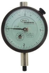 Mahr - 0.5mm Range, 0-10-0 Dial Reading, 0.002" Graduation Dial Drop Indicator - 45mm Dial, 0.2mm Range per Revolution, 0.004mm Accuracy, Revolution Counter - Top Tool & Supply