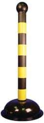 NMC - 41" High, 3" Pole Diam, Warning Post - Black & Yellow - Top Tool & Supply