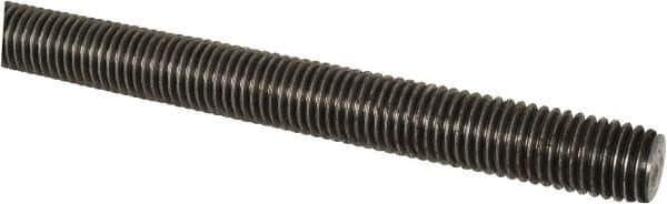 Made in USA - 7/8-9 UNC (Coarse), 6' Long, Low Carbon Steel Threaded Rod - Oil Finish Finish, Right Hand Thread - Top Tool & Supply