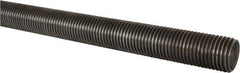 Made in USA - 1-1/2-6 UNC (Coarse), 6' Long, Low Carbon Steel Threaded Rod - Oil Finish Finish, Right Hand Thread - Top Tool & Supply