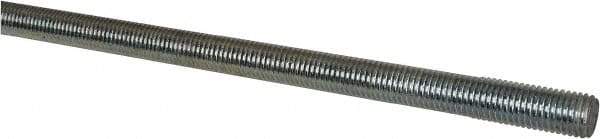 Made in USA - 3/4-10 UNC (Coarse), 6' Long, Low Carbon Steel Threaded Rod - Zinc-Plated Finish, Right Hand Thread - Top Tool & Supply