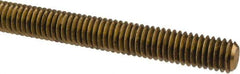 Made in USA - 3/8-16 UNC (Coarse), 6' Long, Brass Threaded Rod - Right Hand Thread - Top Tool & Supply