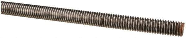 Value Collection - 3/8-16 UNC (Coarse), 6' Long, Alloy Steel Threaded Rod - Plain Finish, Right Hand Thread - Top Tool & Supply