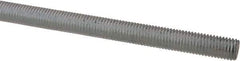 Made in USA - 1/4-28 UNF (Fine), 6' Long, Low Carbon Steel Threaded Rod - Zinc-Plated Finish, Right Hand Thread - Top Tool & Supply