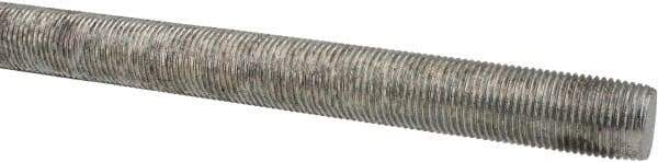 Made in USA - 5/8-18 UNF (Fine), 6' Long, Low Carbon Steel Threaded Rod - Zinc-Plated Finish, Right Hand Thread - Top Tool & Supply