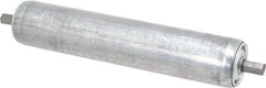 Made in USA - Replacement Conveyor Roller for 10 Inches Between Frame - 1.9 Inch Diameter, 7/16 Inch Axle, Galvanized Steel Finish, 12 Gage - Top Tool & Supply