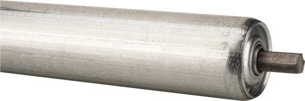 Made in USA - Replacement Conveyor Roller for 28 Inches Between Frame - 1.9 Inch Diameter, 7/16 Inch Axle, Galvanized Steel Finish, 16 Gage - Top Tool & Supply