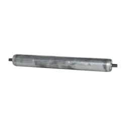 Made in USA - Replacement Conveyor Roller for 28 Inches Between Frame - 1.9 Inch Diameter, 7/16 Inch Axle, Galvanized Steel Finish, 14 Gage - Top Tool & Supply