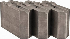 Abbott Workholding Products - Tongue & Groove Attachment, Square Soft Lathe Chuck Jaw - 3 Jaws, Steel, 1.5748" Btw Mount Hole Ctrs, 4-1/2" Long x 1-1/2" Wide x 3" High, 0.4724" Groove, 0.4724" & 12mm Fastener - Top Tool & Supply