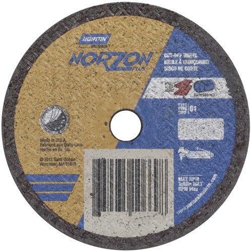 3″ × 0.035″ × 3/8″ NorZon Plus Small Diameter Cut-Off Wheel Type 01 Straight Aluminum Oxide - Top Tool & Supply