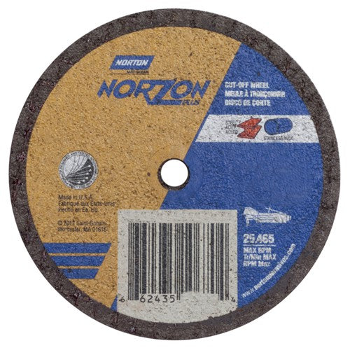 3″ × 1/16″ × 1/4″ NorZon Plus Small Diameter Cut-Off Wheel Type 01 Straight - Top Tool & Supply