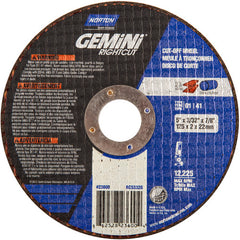 5″ × 0.090″ × 7/8″ Gemini Right Angle Cut-Off Wheel Type 01 Straight Aluminum Oxide - Top Tool & Supply