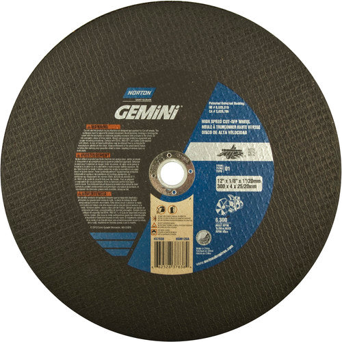 12″ × 1/8″ × 1″ Metal High Speed Cut-Off Wheel Type 01 Straight Aluminum Oxide - Top Tool & Supply