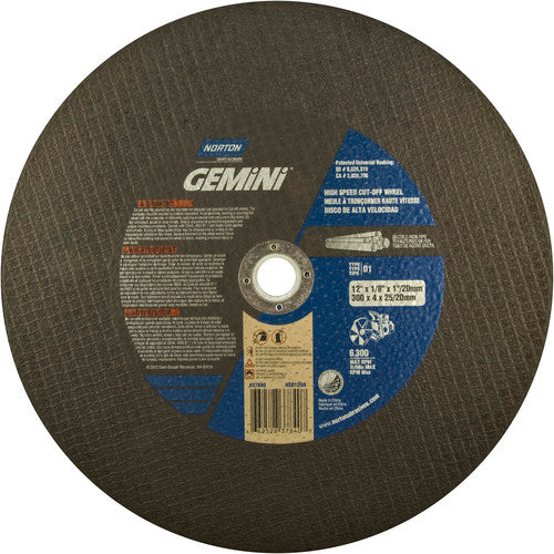 12″ × 1/8″ × 1″ Ductile High Speed Cut-Off Wheel Type 01 Straight 24 Grit Silicon Carbide - Top Tool & Supply