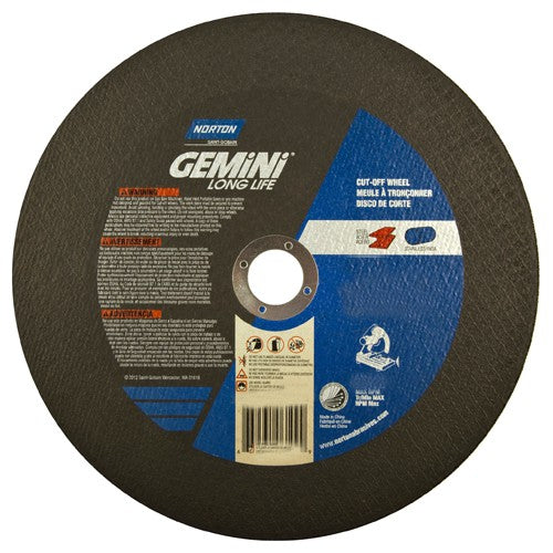 10″ × 7/64″ × 1″ Gemini Chopsaw Type 01 Straight Cut-Off Wheel Aluminum Oxide - Top Tool & Supply