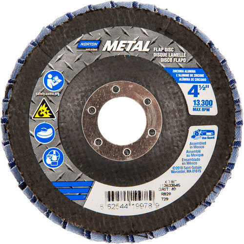 ‎4-1/2 × 7/8″ Metal Fiberglass Conical Flap Disc Type 29 P40 Grit R828 Zirconia Alumina - Top Tool & Supply